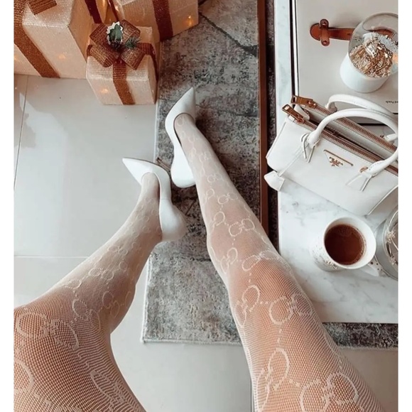 Mesh tights with GG logo - Picture 4 of 8